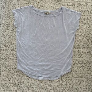 Express Women's Short Sleeve Striped Tee - Gray